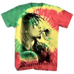 Bob Marley Smoke Tie Dye Rasta Reggae ska rock Official T-Shirt M NWT